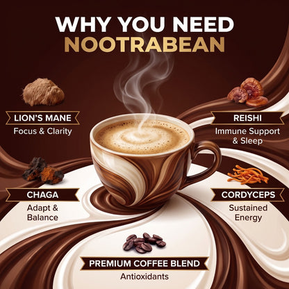 NootraBean Premium Mushroom Coffee (30 Servings)