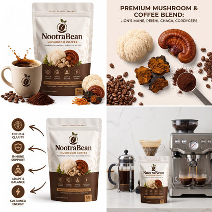 NootraBean Premium Mushroom Coffee (30 Servings)
